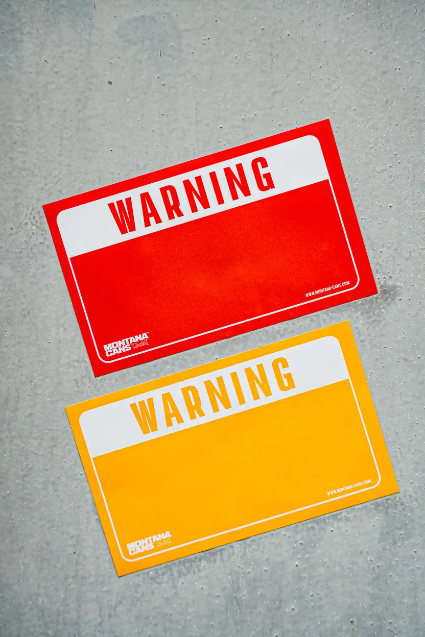 Montana Warning Sticker Pack - Red/Yellow 2
