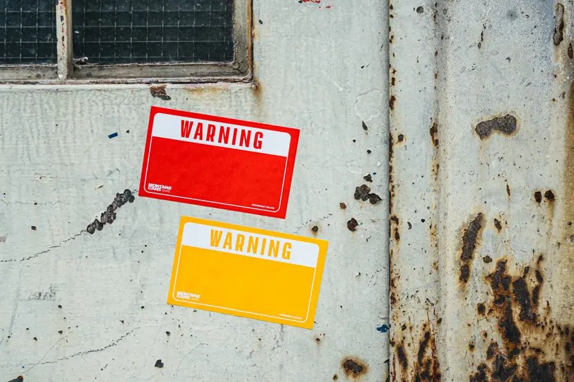 Montana Warning Sticker Pack - Red/Yellow 6