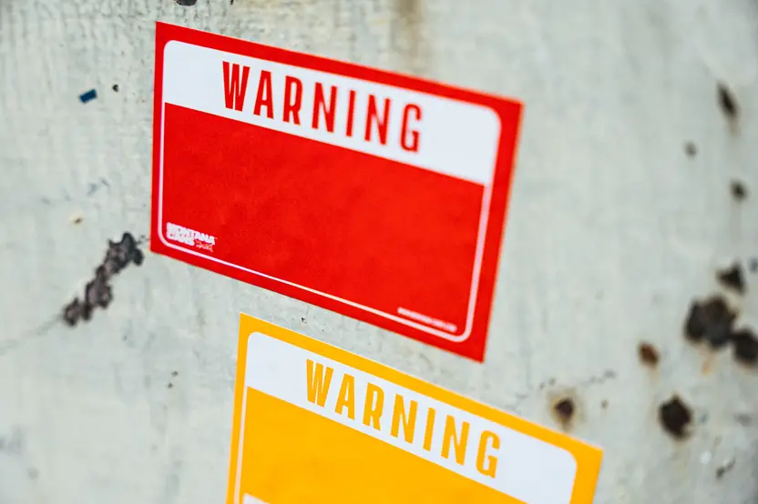 Montana Warning Sticker Pack - Red/Yellow 4