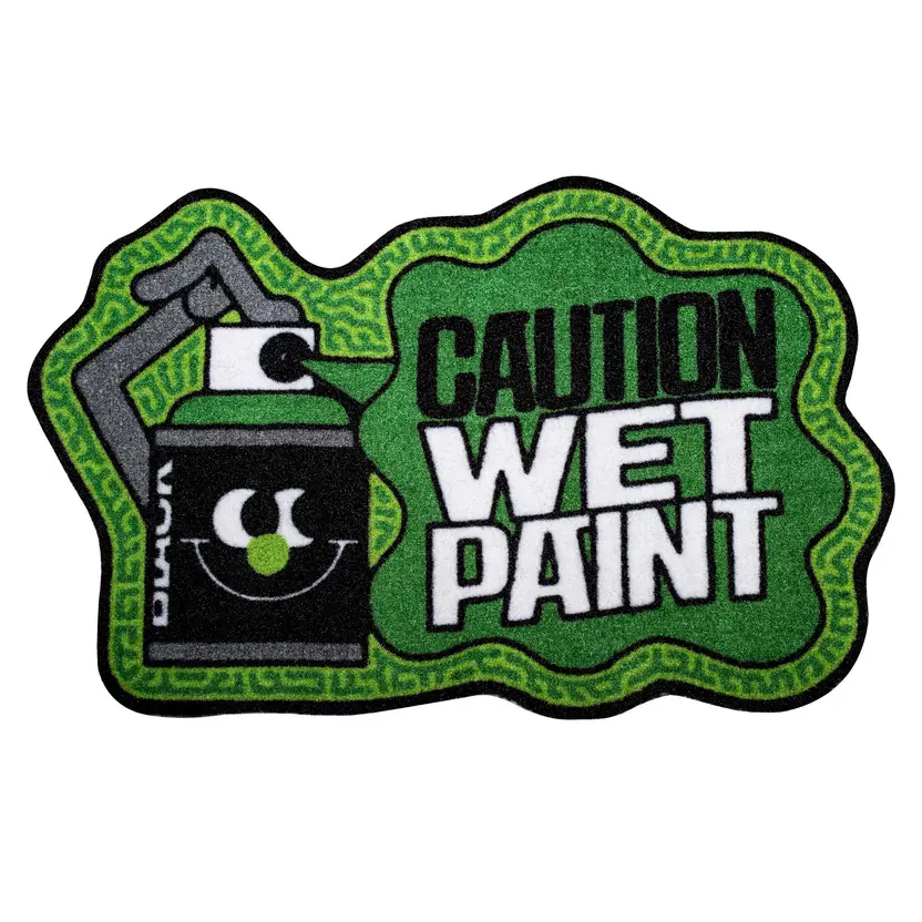 Montana Doormat Caution Wet Paint Green