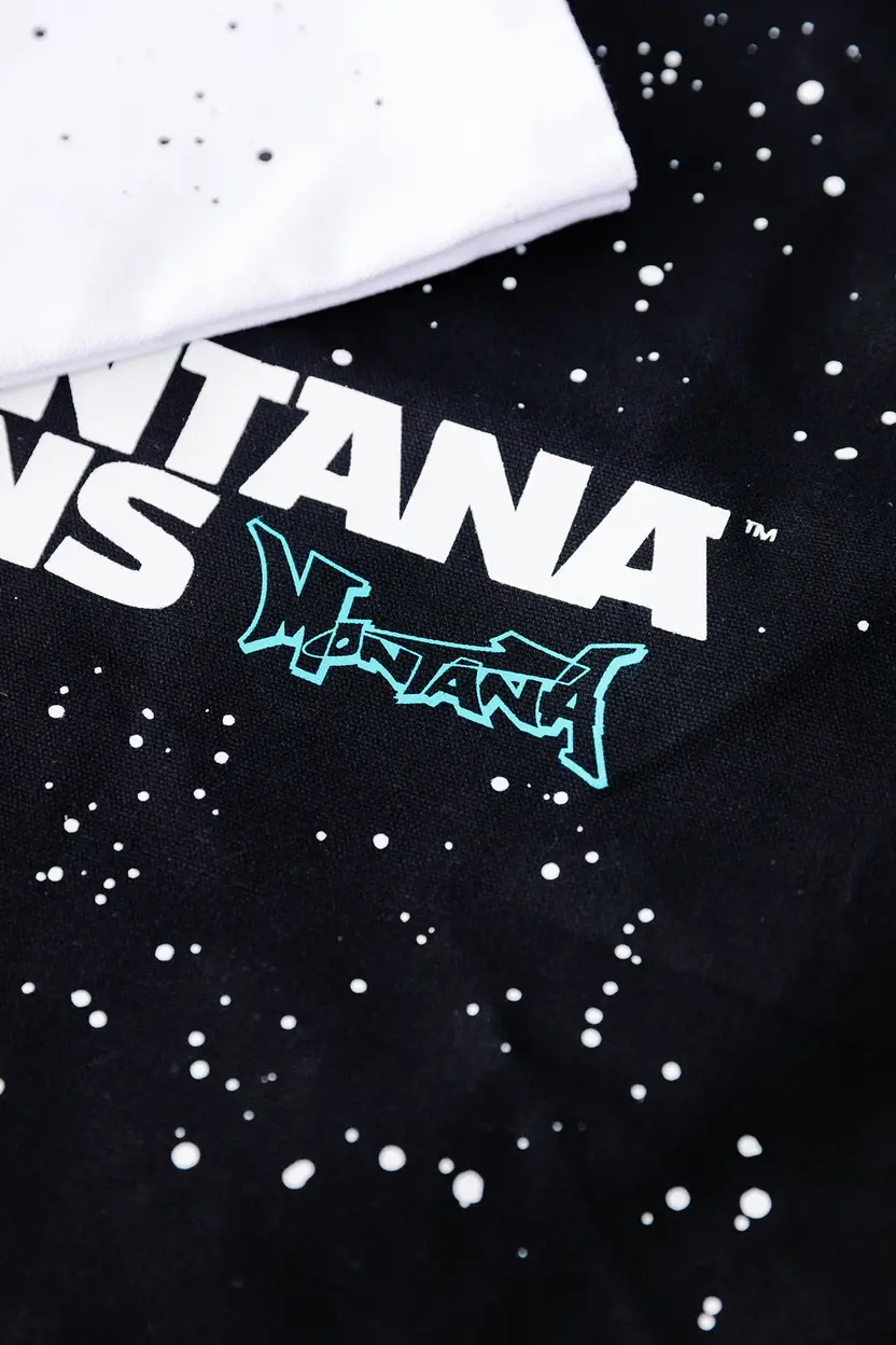 Montana Typo-Logo+Stars Cotton Bag - Natural 4