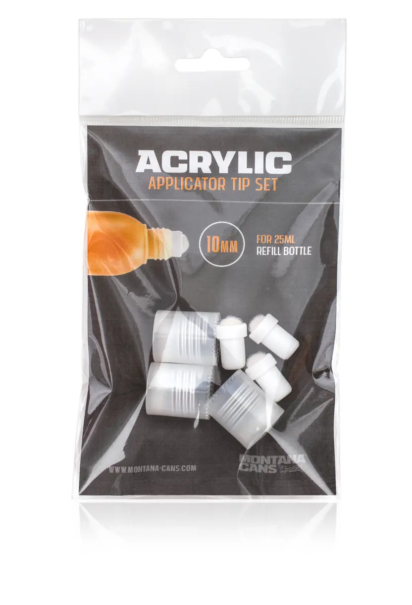 ACRYLIC TIP SET 10mm Applicator for 25ml Refill Bottle