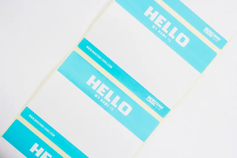 Montana HELLO MY NAME Roll of Stickers 6