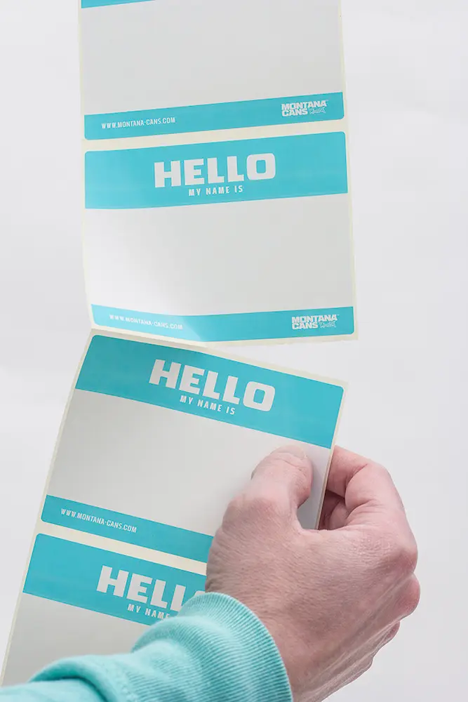 Montana HELLO MY NAME Roll of Stickers 8