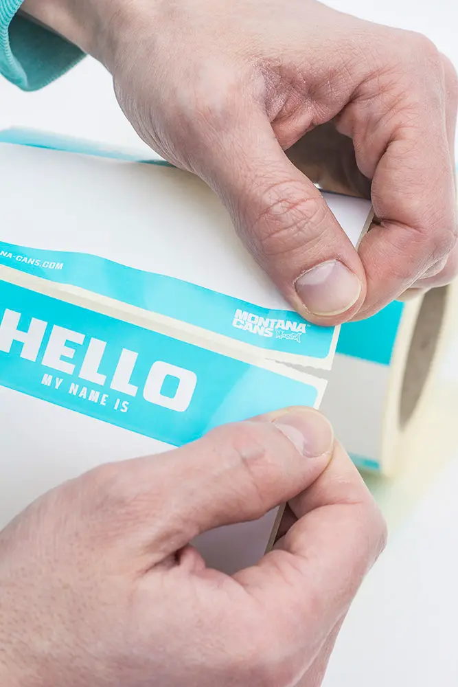 Montana HELLO MY NAME Roll of Stickers 9