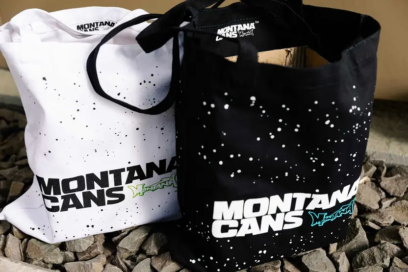 Montana Typo-Logo+Stars Cotton Bag - Natural 7
