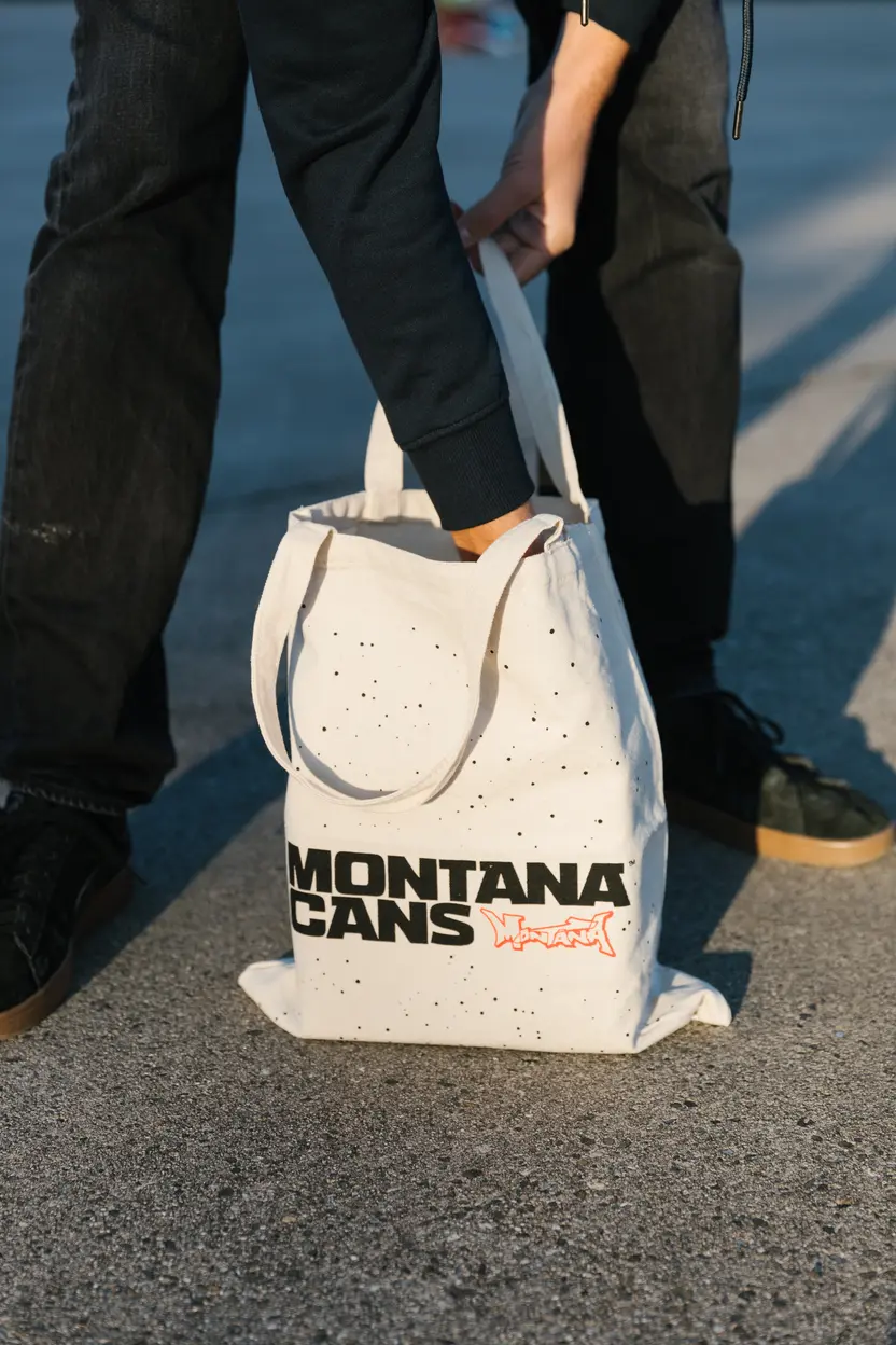 Montana Typo-Logo+Stars Cotton Bag - Natural 3